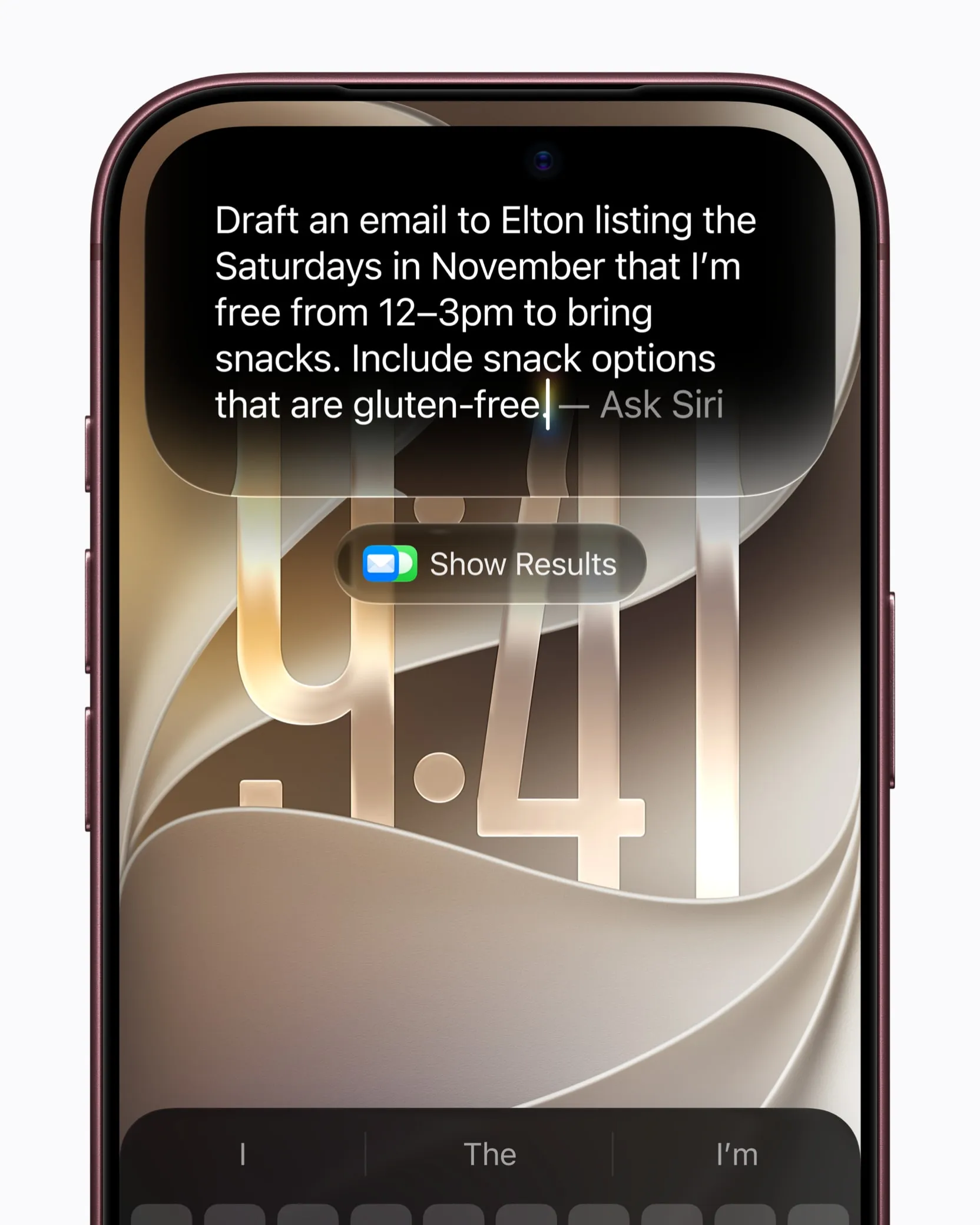 Apples pressebillede af den nye Siri AI fra næste generation af Apple Intelligence