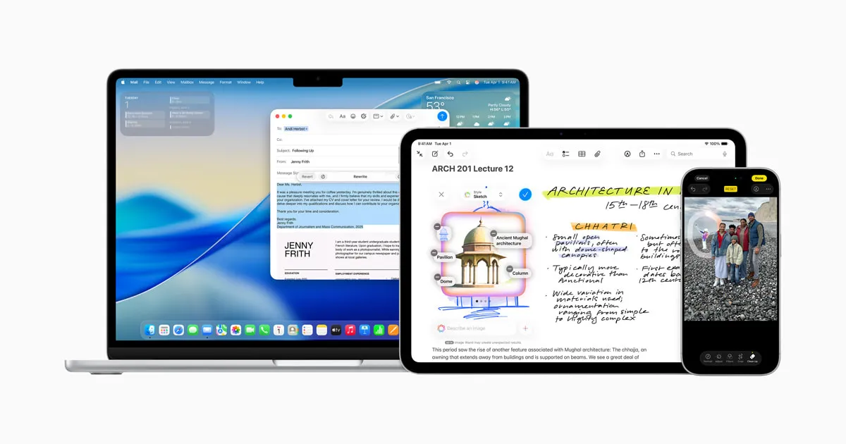 Siri og Apple Intelligence-funktioner på dansk vist på iPhone